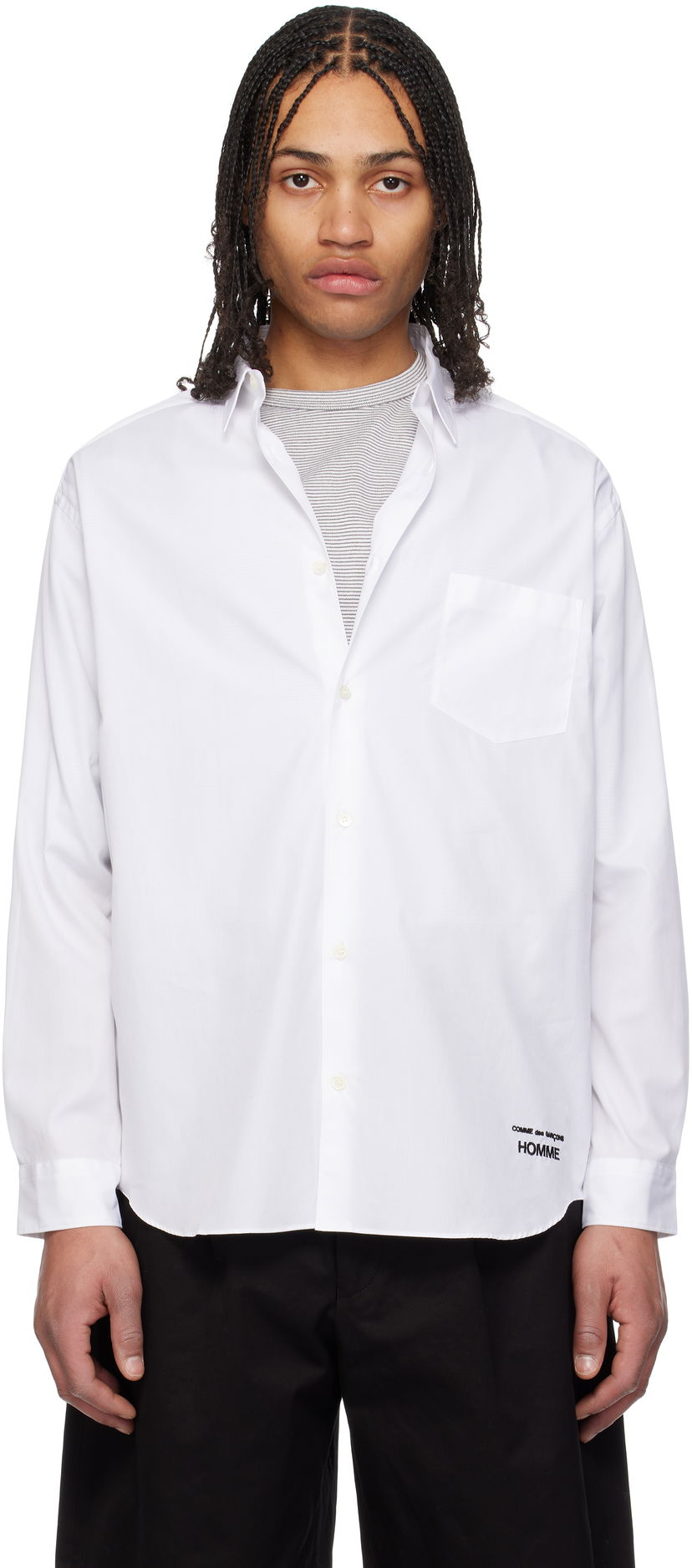 Skjorta Comme des Garçons CDG Homme Cotton Broad Shirt Vit | HO-B102-051