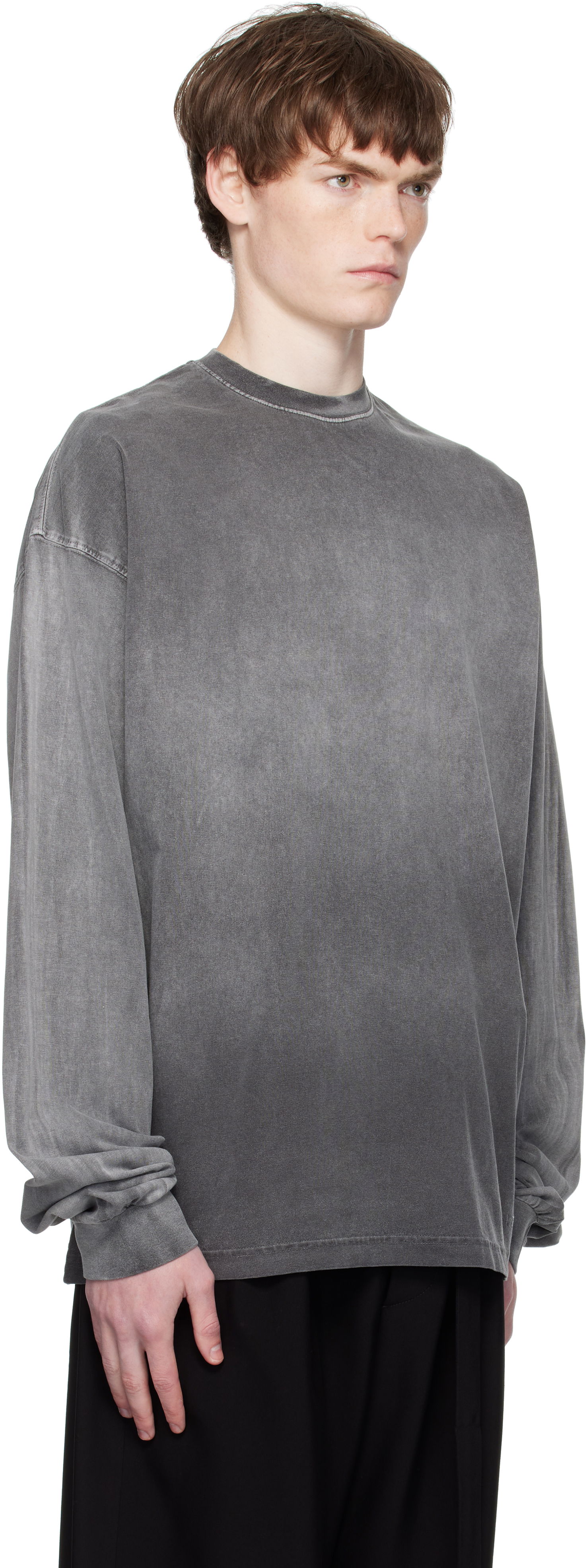 T-shirt We11done We11done Gradient Dye Long Sleeve T-Shirt Grå | WD-TT2-25-729-M-BK, 1