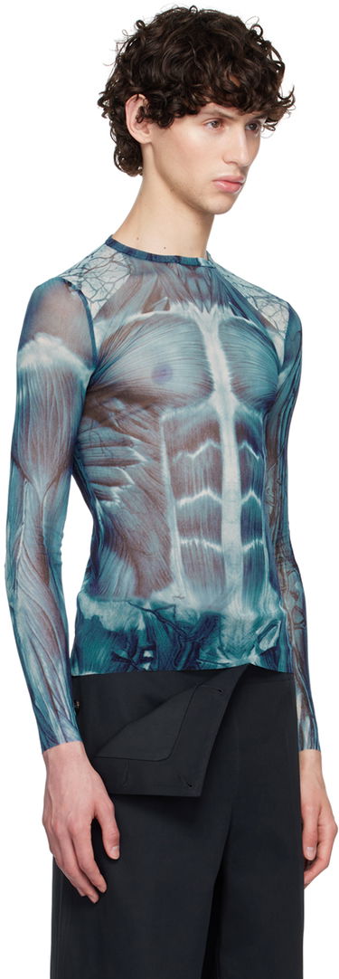 Kropp Jean Paul Gaultier Jean Paul Gaultier 'The Écorché' Long Sleeve T-Shirt Blå | 24/30-F-TO210-T554-505601, 3