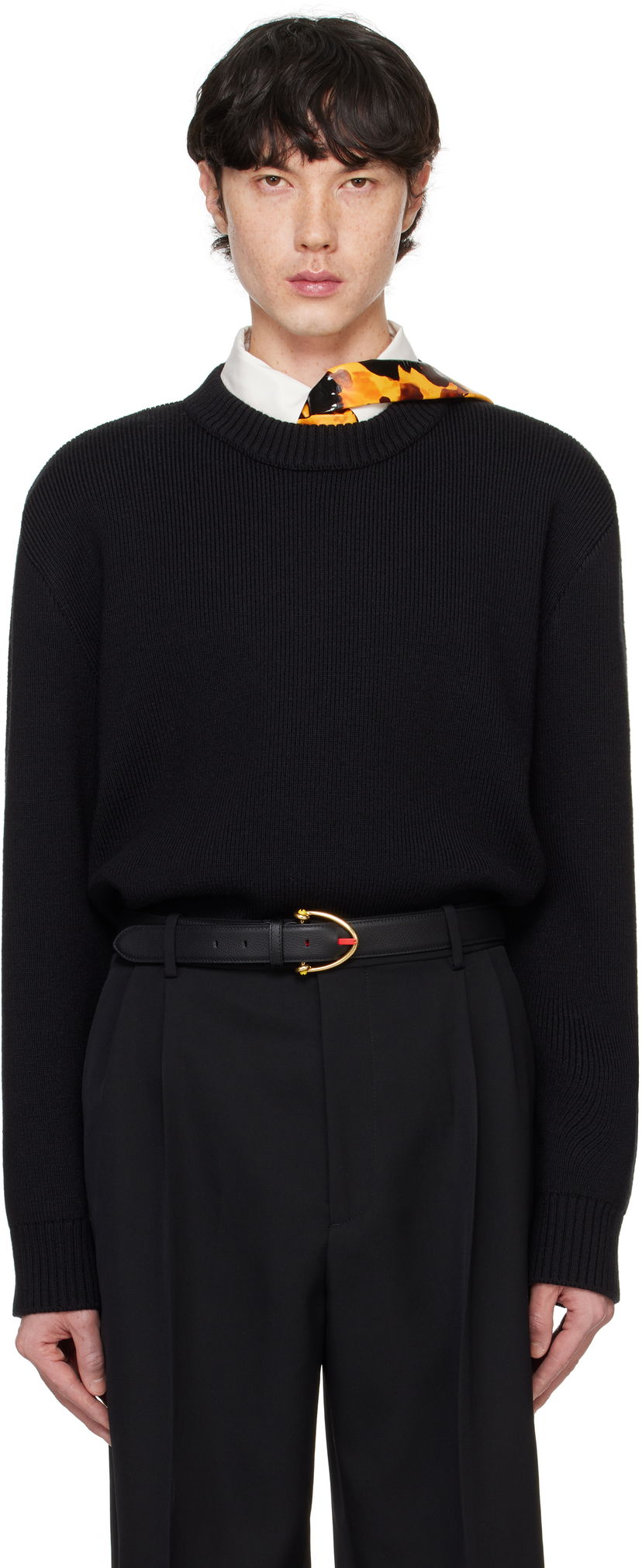 Sweater Bottega Veneta Wool Tailored Sweater Svart | 804253 V4O20 1000