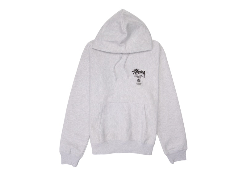 Sweatshirt Stüssy World Tour Graphic Hoodie Grå | 3923713-ASHH