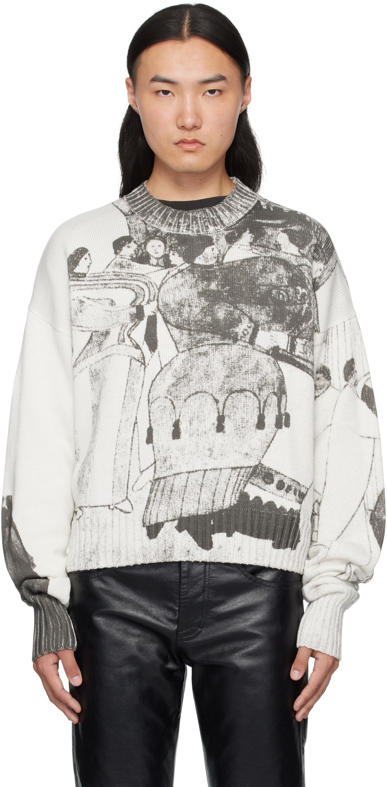 Sweater Enfants Riches Déprimés Enfants Riches Déprimés 'The Ballroom Dance' Graphic Print Sweater Vit | 080-242, 0
