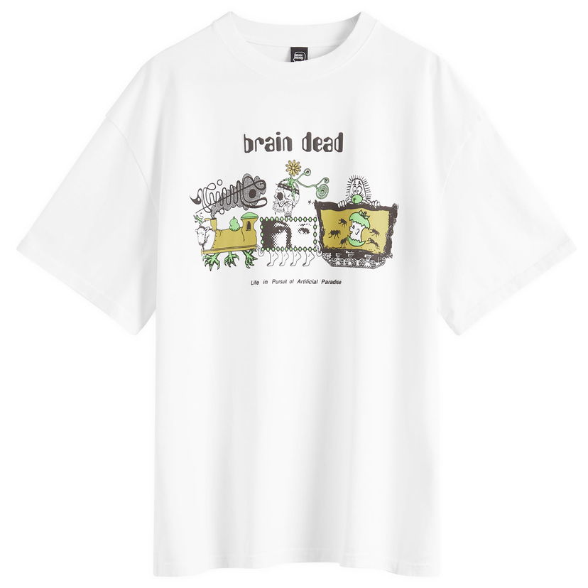 T-shirt Brain Dead Brain Dead Artificial Paradise Graphic Tee, Size Large Vit | BDS25T00O044-WHT