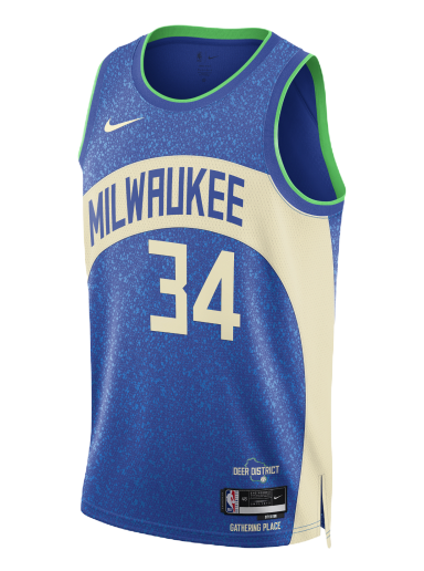 Jersey Nike Dri-FIT NBA Swingman Giannis Antetokounmpo Milwaukee Bucks City Edition 2023/24 Jersey Mörkblå | DX8509-407