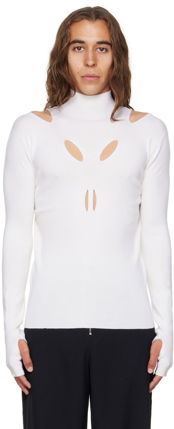 Sweater Dion Lee Cutout Turtleneck Top Vit | C7079P22