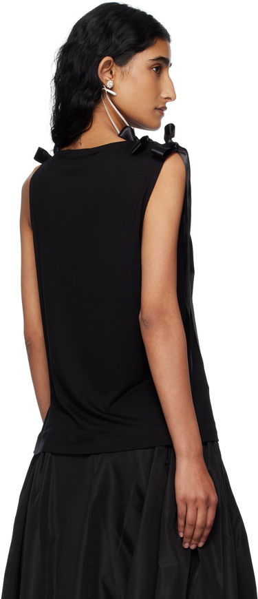 Linne Simone Rocha Simone Rocha Bow Ribbon Tail Tank Top Svart | 5366 0571, 2