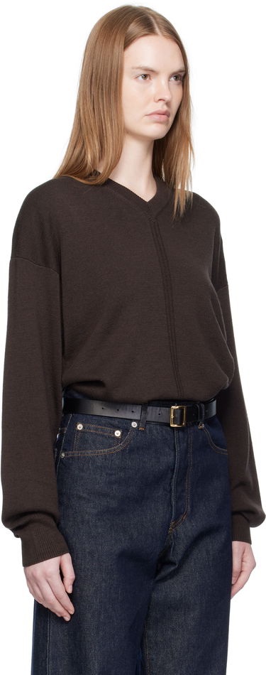 Sweater LEMAIRE LEMAIRE V-Neck Sweater Svart | TO1430 LK087, 4