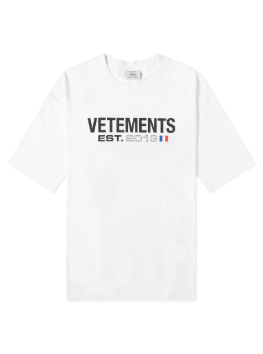 T-shirt VETEMENTS Flag Logo Tee Vit | UE54TR100W
