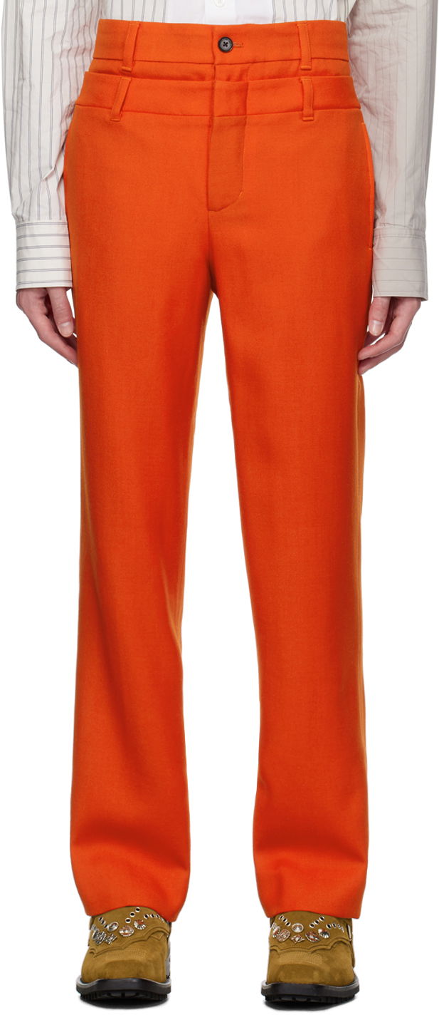 Byxor Feng Chen Wang Feng Chen Wang Layered Trousers Orange | FUF16TR23
