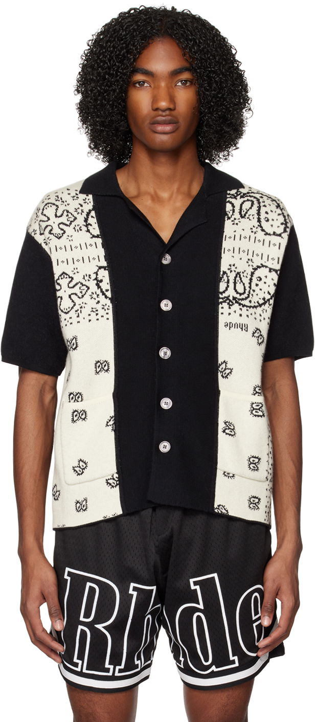 Skjorta Rhude Banco Knitted Short Sleeve Bandana Camp Collar Shirt Flerfärgad | RHSS23SR54822360, 0
