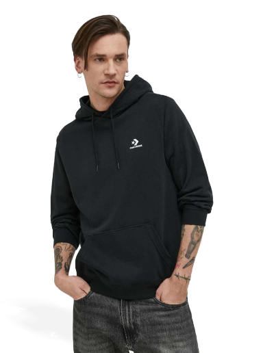 Sweatshirt Converse Go-To Embroidered Star Chevron Pullover Hoodie Svart | 10023874.A01