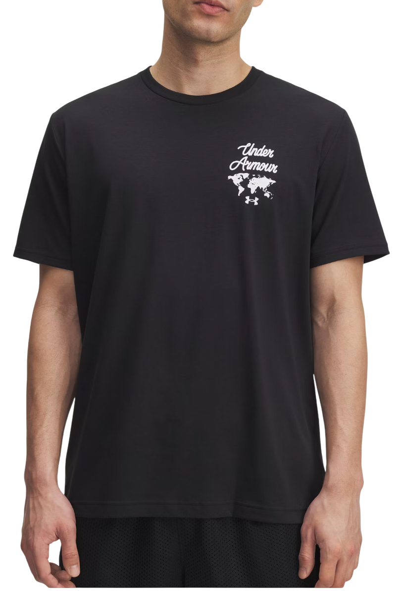 T-shirt Under Armour T-Shirt World Map Sports Wordmark Svart | 6004143-001