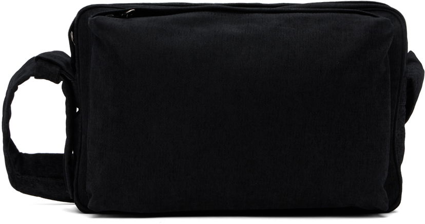 Axelväska Solid Homme Solid Homme Washed Velvet Denim Cross Bag Svart | S243BA01