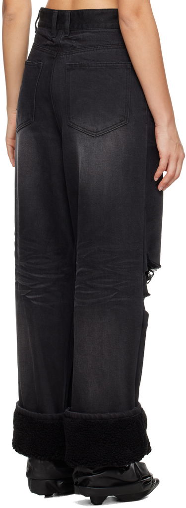 Jeans We11done We11done Shearling Cuff Jeans Svart | WD-DP3-23-316-W-BK, 2