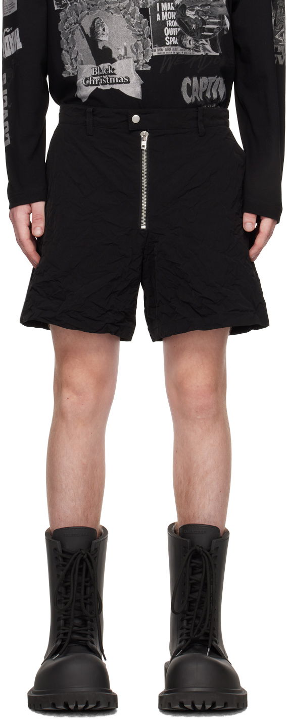 Shorts We11done We11done Crumpled Shorts Svart | WD-PT1-23-271-M-BK