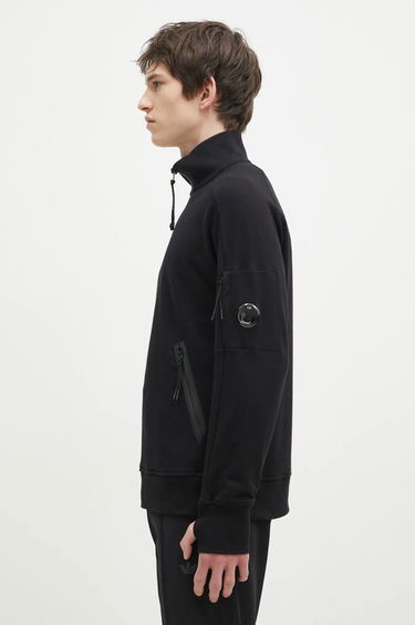 Sweatshirt C.P. Company Diagonal Raised Fleece Half-Zipped Sweatshirt Svart | 17CMSS027A005086W, 1