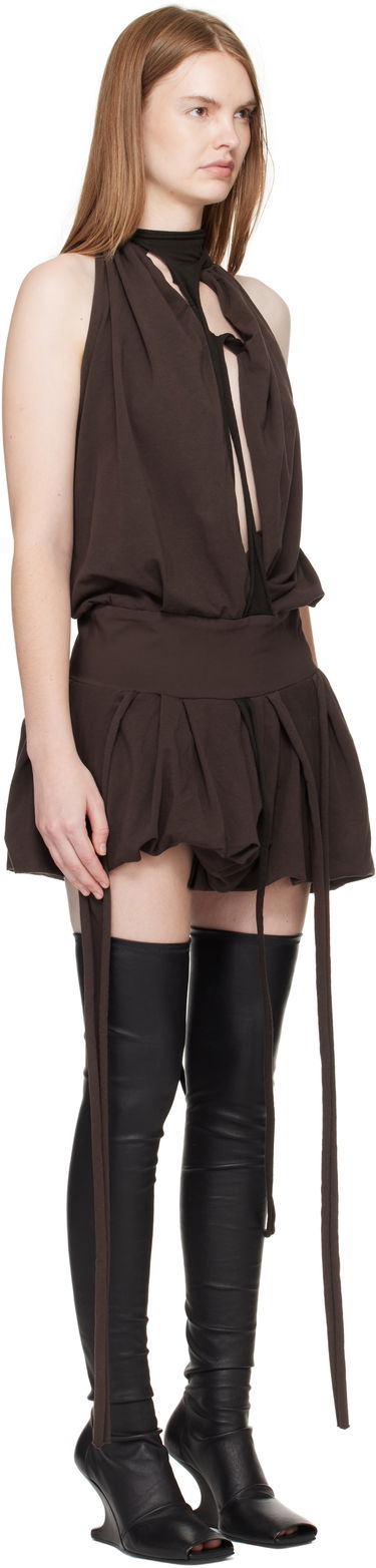 Klä Ottolinger Ottolinger Jersey Neckholder Balloon Minidress Brun | 115-502915-01, 1
