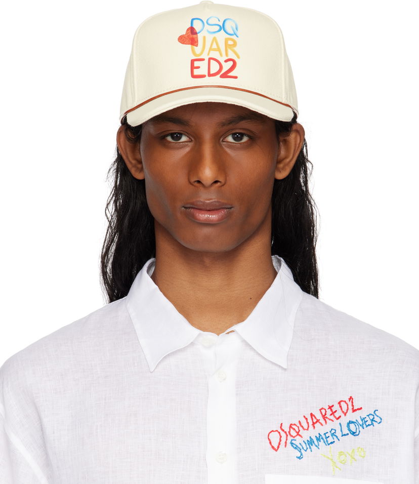 Keps DSQUARED2 Dsquared2 'Summer Lovers' Baseball Cap Vit | BCM0920-00300001-5089