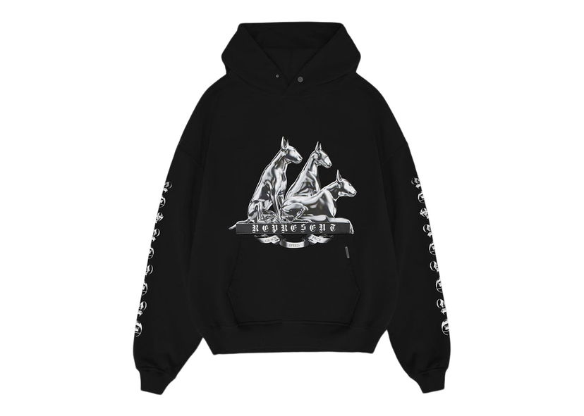 Sweatshirt Represent Clo Represent Bullterrier Hoodie Jet Black Svart | M04242-01