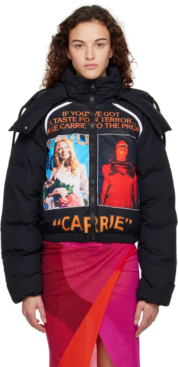 Pufferjacka JW Anderson Black Poster Puffer Jacket Svart | JK0202-PG0994