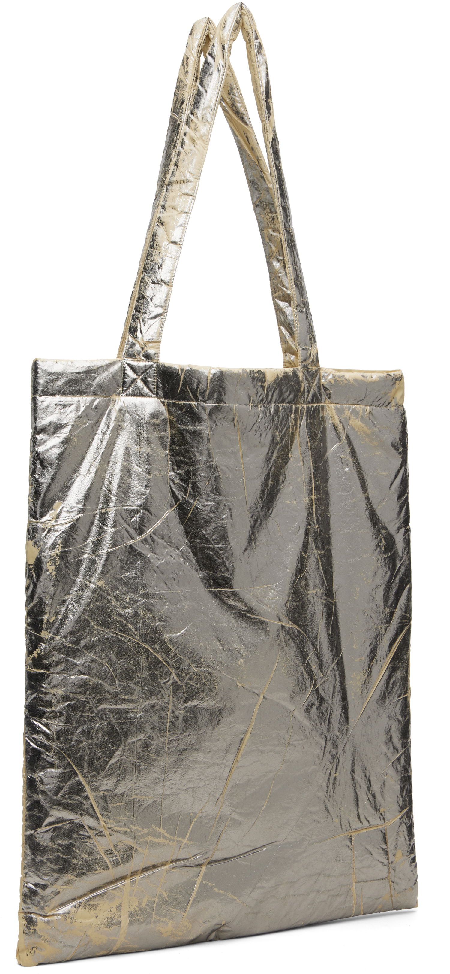 Tygpåse Rick Owens DRKSHDW Concordians Crinkled Metallic Nylon Shopper Tote Metallisk | DA02E7431 NPFPA, 1