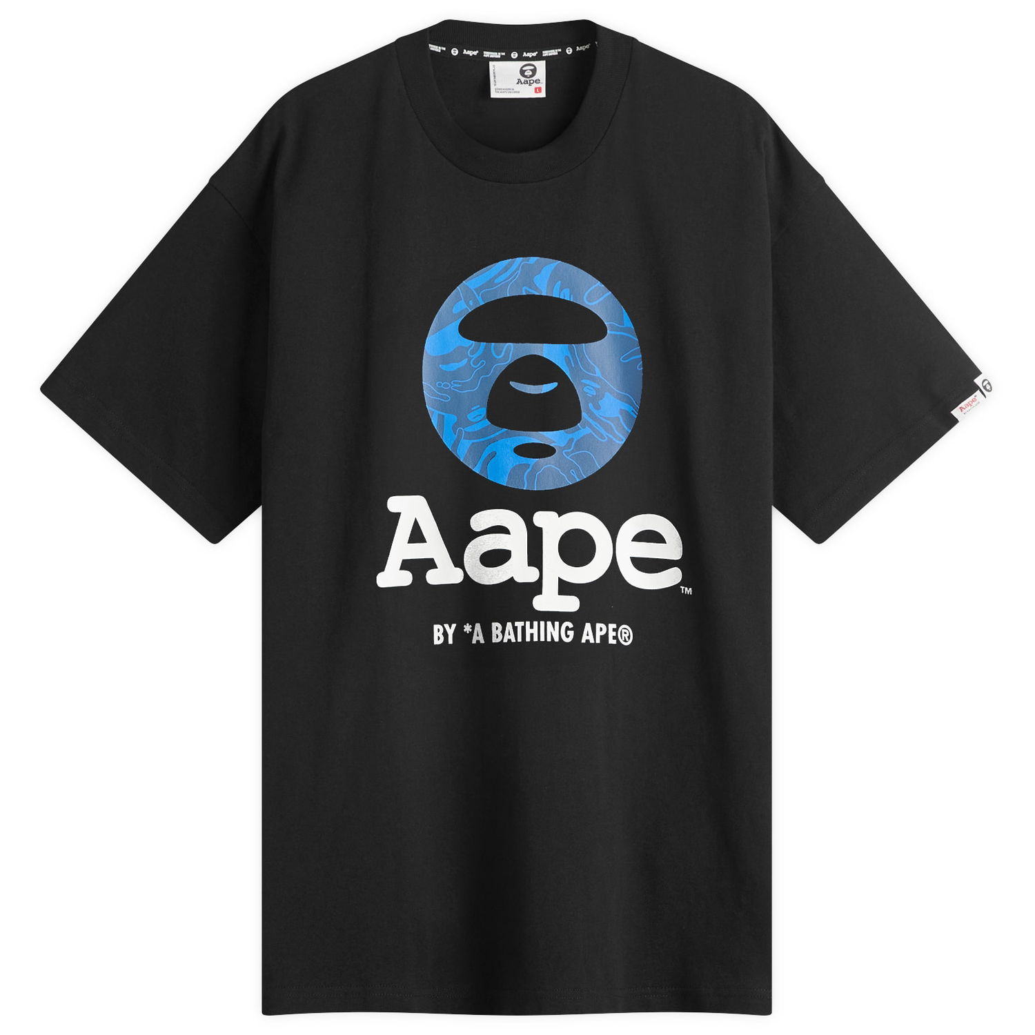T-shirt AAPE by A Bathing Ape AAPE OG Moonface T-Shirt, Size Large Svart | AAPTEM1641XX-BLK, 0