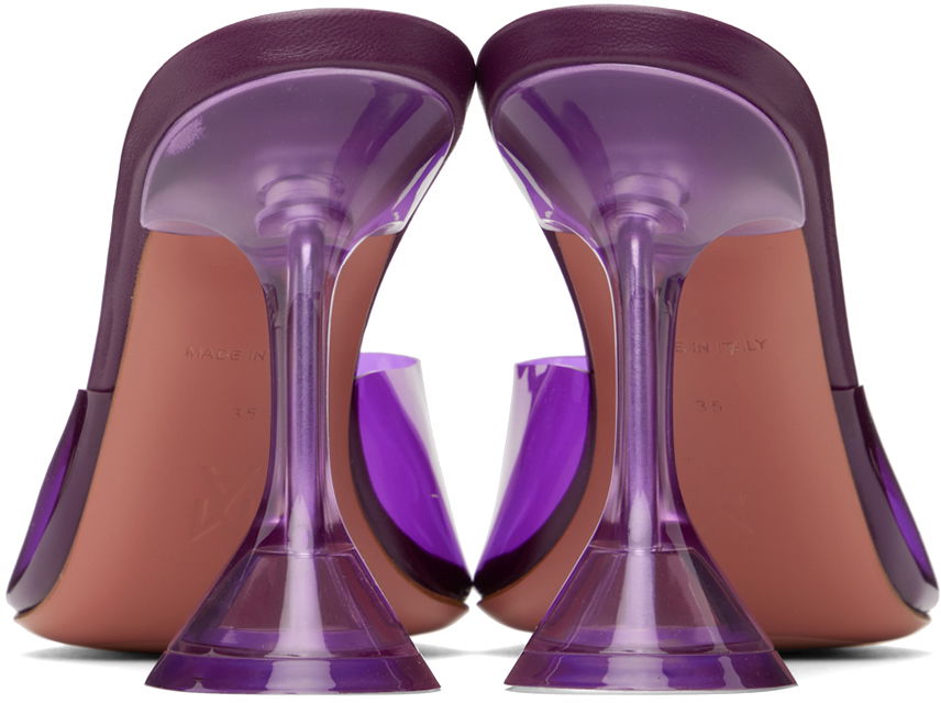 Skovård Amina Muaddi Amina Muaddi Lupita Glass Slipper Heeled Sandals Purpur | LUPITA GLASS SLIPPER CL PLEXI PV, 1