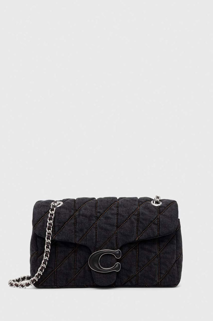 Handväska Coach Coach Quilted Denim Shoulder Bag Svart | CR704
