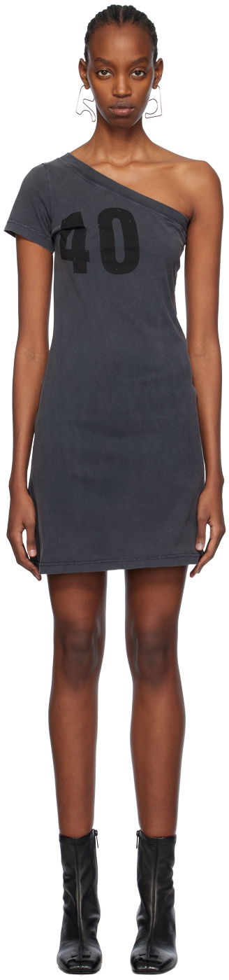 Klä Courrèges One Shoulder Number Graphic Minidress Grå | 124JRO363JS0109