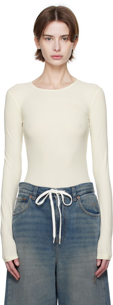 Kropp Maison Margiela MM6 Maison Margiela Jersey Lycra Bodysuit Beige | S62NA0077 S20518, 0