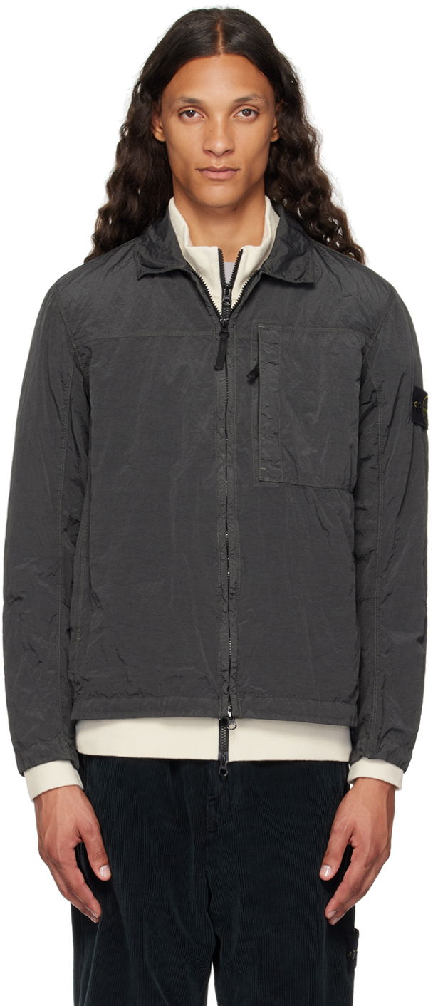 Jacka Stone Island Black Nylon Metal Jacket Grå | 811511819