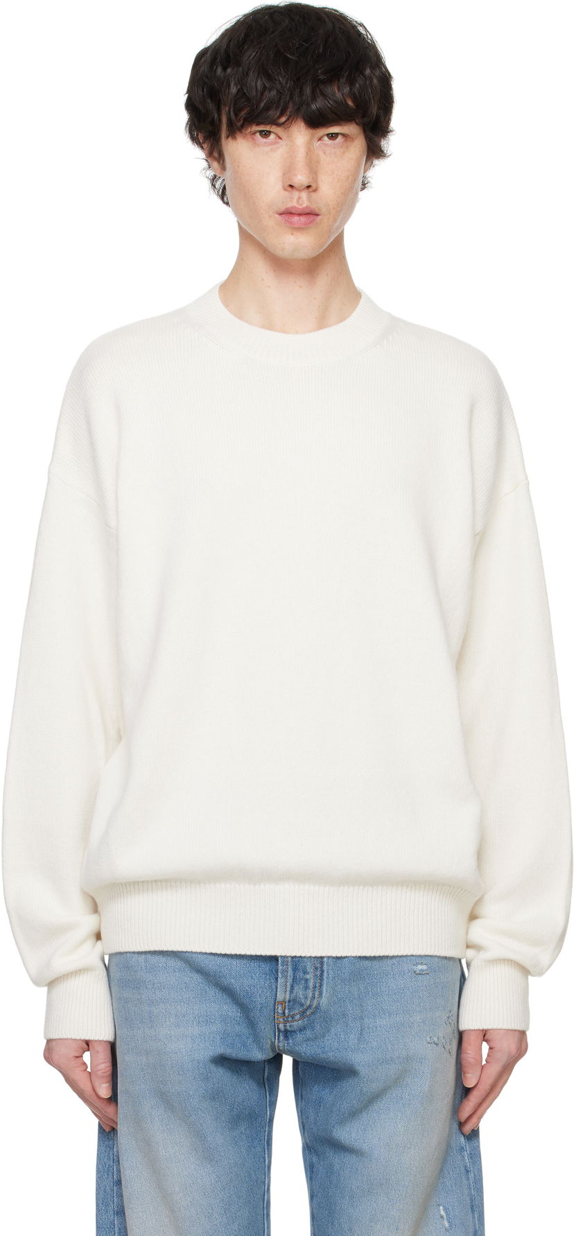 Sweater Palm Angels Monogram Series Knit Sweater Vit | PMHE054F24KNI0020310