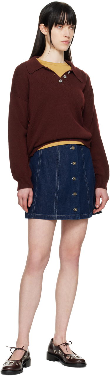 Kjol A.P.C. A.P.C. Pipa Denim Miniskirt Blå | COHJI-F06459, 3