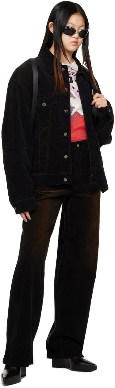 Jeans We11done Washed Wide-Leg Trousers Svart | WD-DP3-22-392-W-BK, 3
