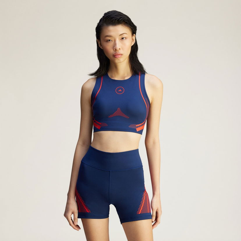 Behå adidas Performance Stella McCartney TruePace Running Crop Top Mörkblå | JJ0112