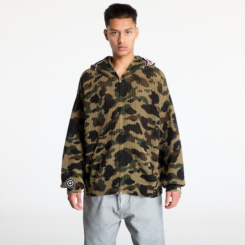 Sweater BAPE A BATHING APE Knit Sweat Hoodie Grön | 001ZPK301307MGRN