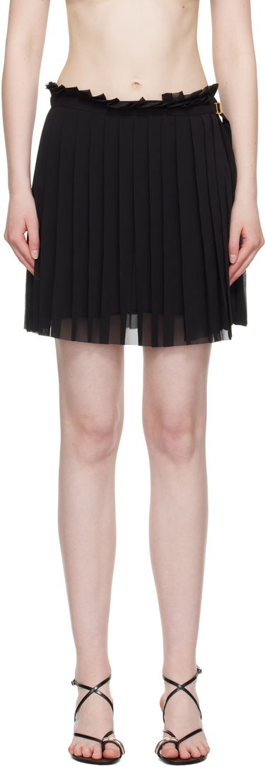 Kjol AMI AMI Paris Pleated Miniskirt Svart | FSK153.PL0027, 0