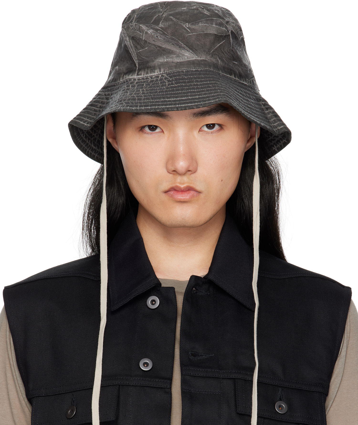 Hatt Rick Owens Rick Owens DRKSHDW Hollywood Gilligan Bucket Hat Svart | DA01E3479 PF, 0