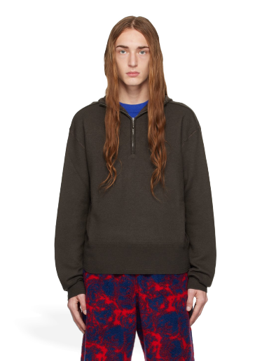Sweatshirt Burberry Half-Zip Hoodie Grön | 8075888