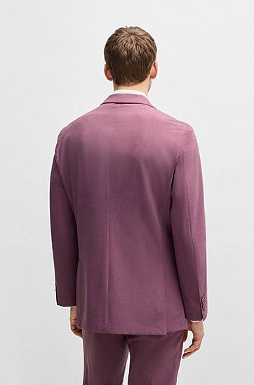 Jacka BOSS BOSS Slim Fit Micro-Patterned Stretch Suit Jacket Purpur | 50535038, 1