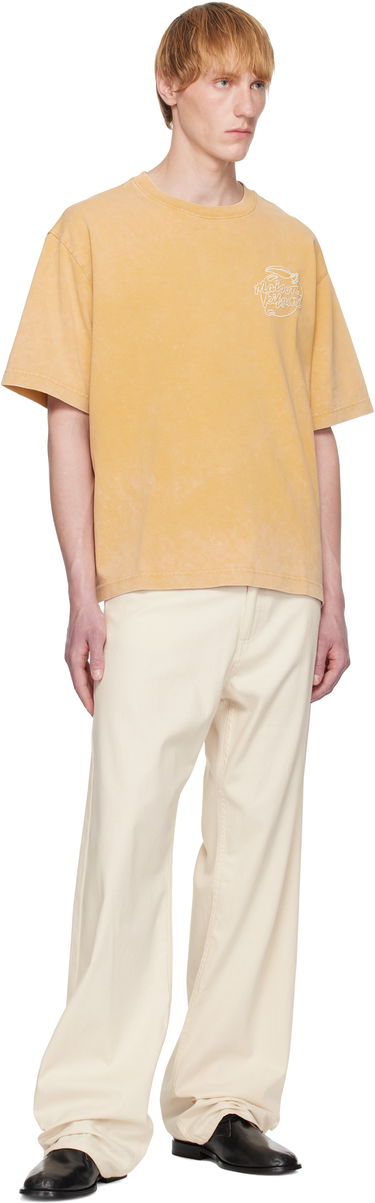 T-shirt MAISON KITSUNÉ Maison Kitsuné Lemonade Chest Embroidery T-Shirt Gul | OM00115KJ0119, 3