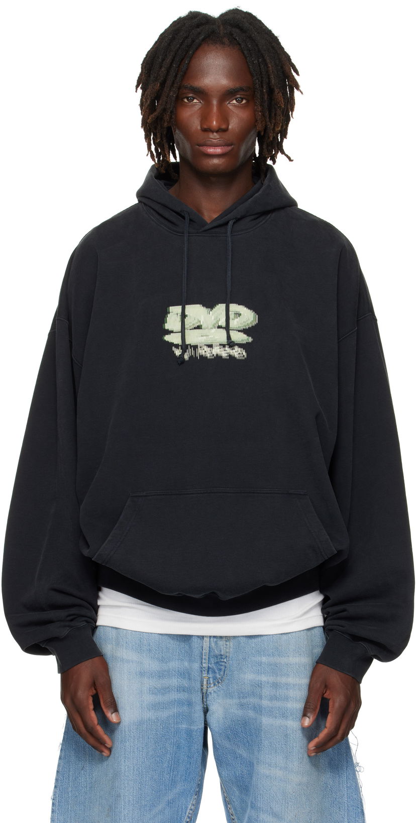 Sweatshirt VETEMENTS Vetements 'DVD' Oversized Hoodie Svart | UH76HD380B