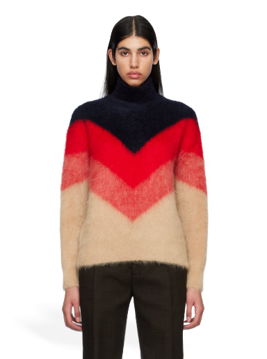 Sweater Bottega Veneta Chevron Turtleneck Röd | 734071 V2M90