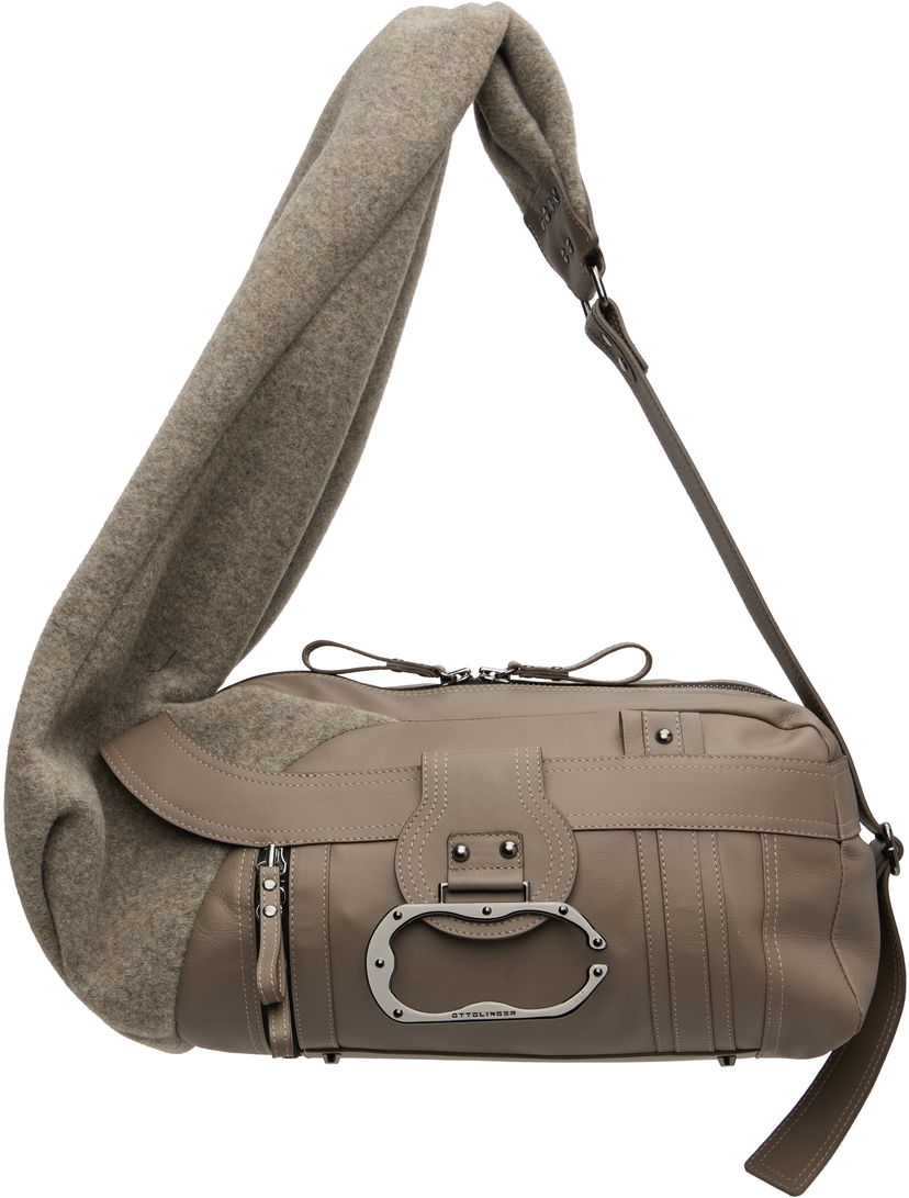 Axelväska Ottolinger Ottolinger Wool Leather Bag Grå | 126-901526-01