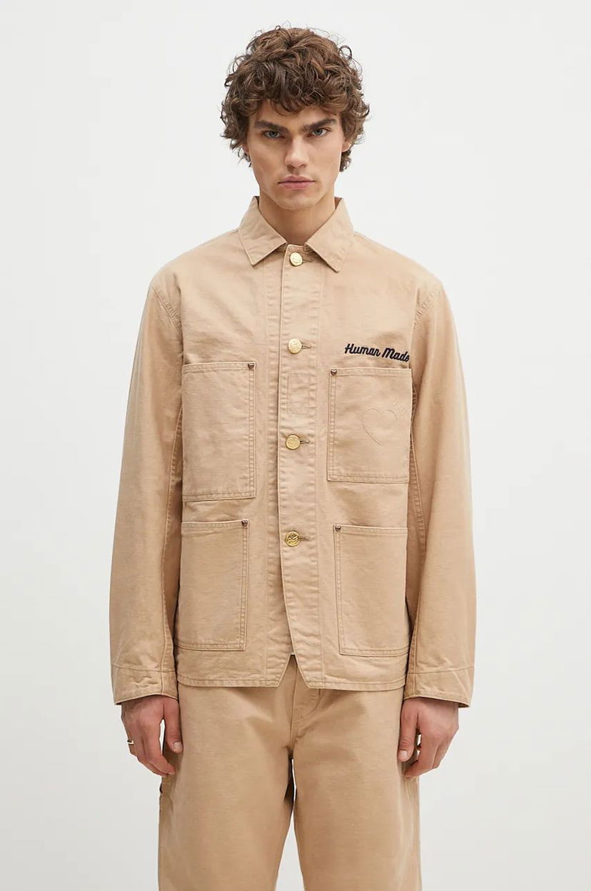 Jacka Human Made Washed Duck Coverall Jacket Beige | HM28JK013