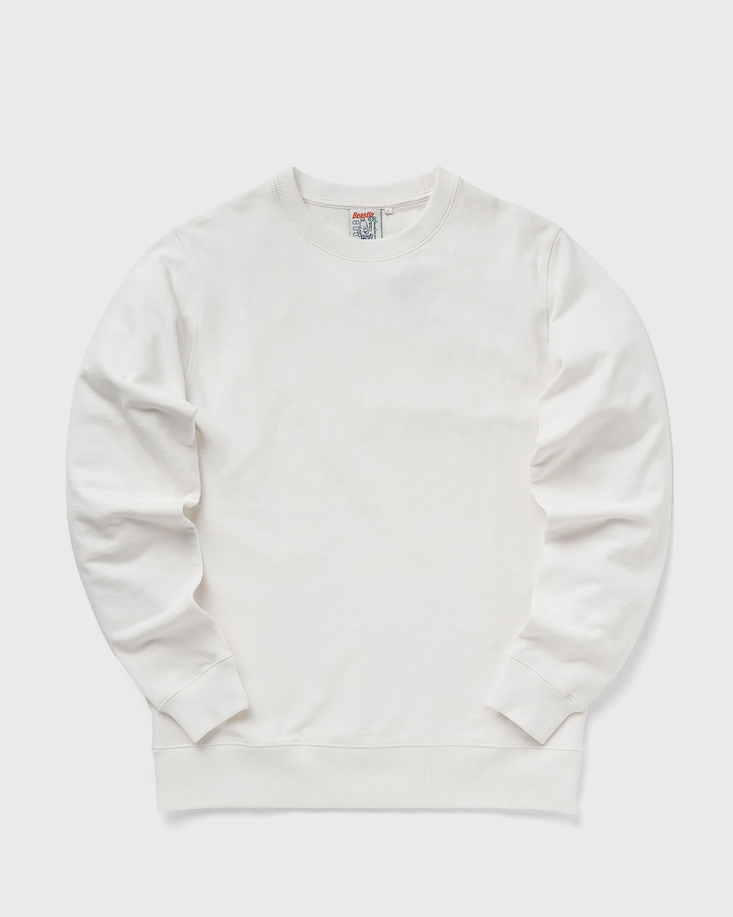 Sweatshirt BSTN Basic Ribbed Crewneck Sweatshirt Vit | BEASTIN-PLAIN19-UND-30, 1