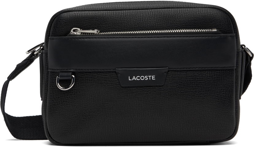 Axelväska Lacoste Ossian Leather Reporter Bag Svart | NH5048OI_000