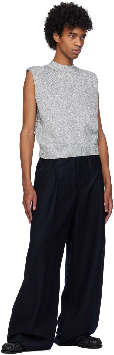 Sweater Dries Van Noten Dries Van Noten Metallic Knit Vest Grå | 251-021222-1706, 3