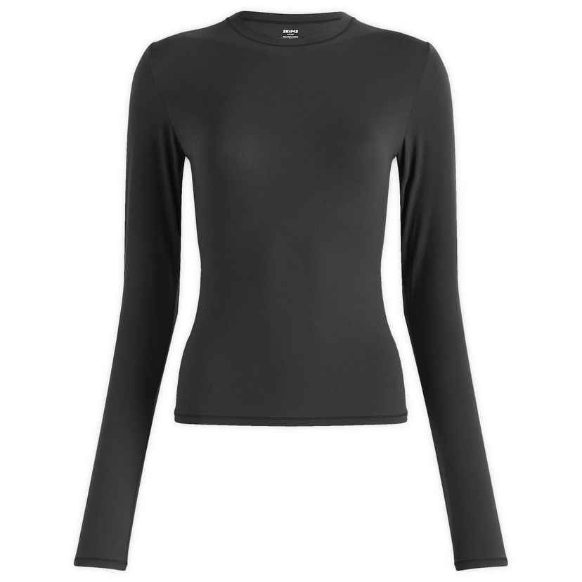T-shirt SKIMS Fits Everybody Long Sleeve T-Shirt, Size Large Svart | TP-LST-9049-ONX