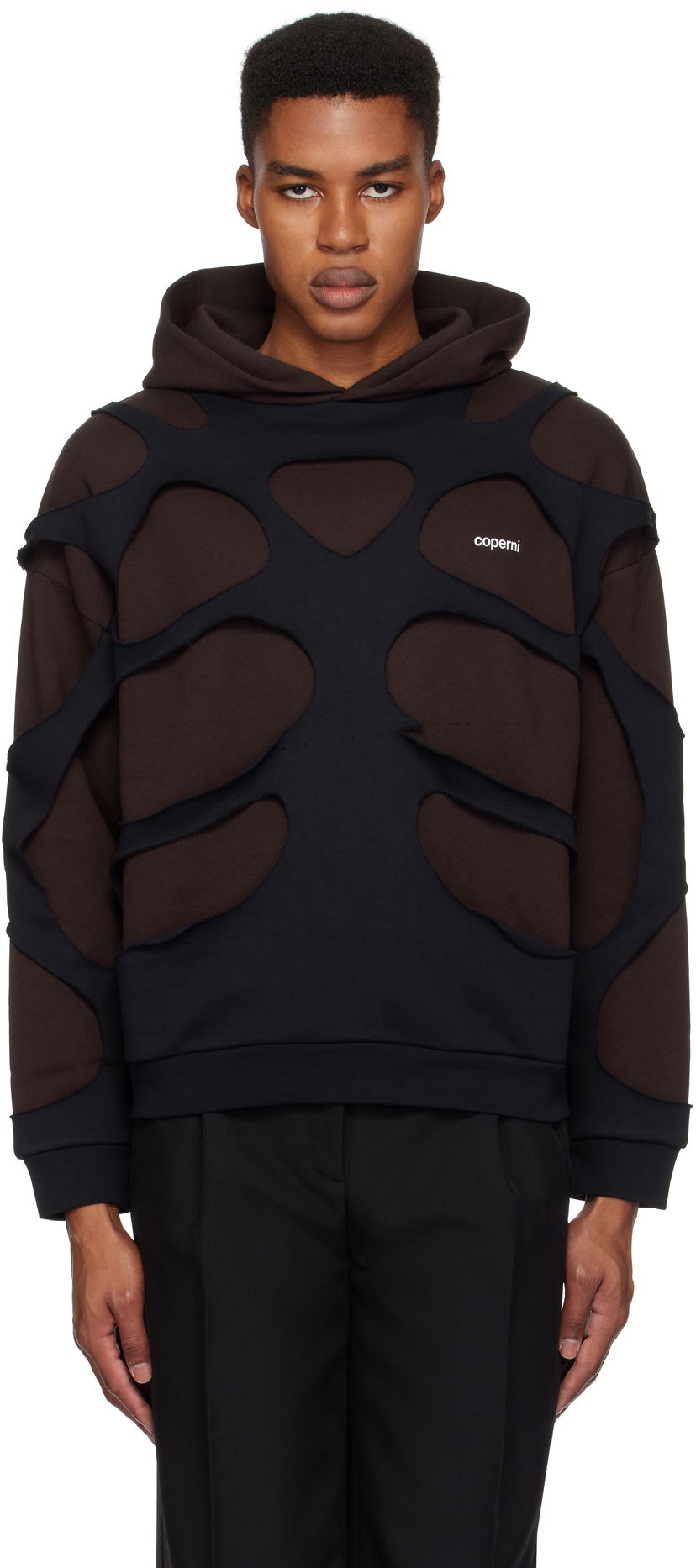 Sweatshirt Coperni Laser-Cut Hoodie Brun | COPJS110523MEN
